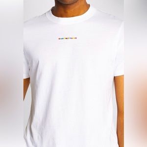 NWT Sandro Paris Rainbow Men’s T-Shirt  White With Rainbow Colors Size Small